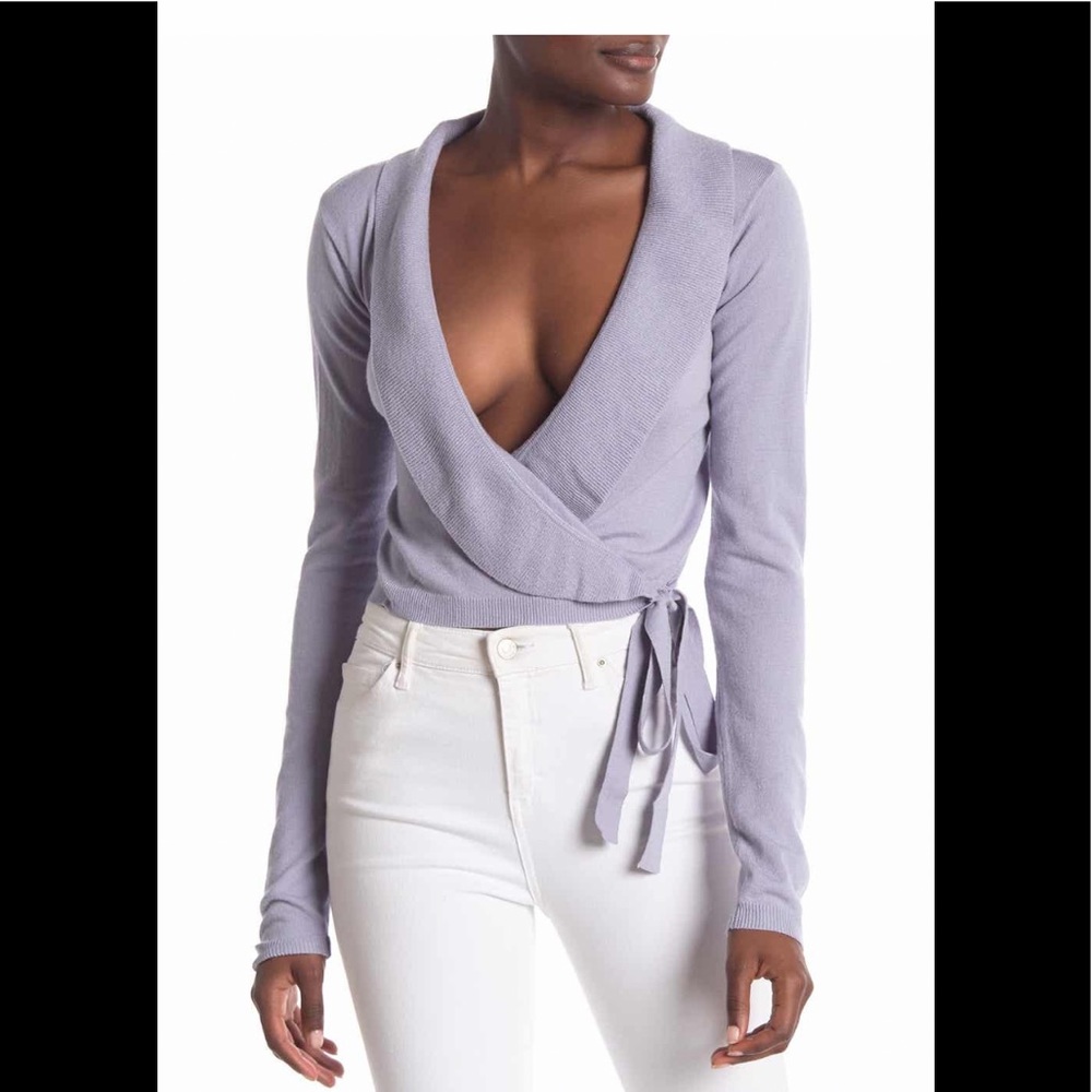 Medium Ruffled surplice wrap cardigan.